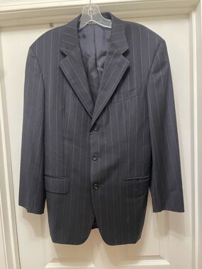 Ermenegildo Zegna Navy Pinstripe Men's Suit Jacket size 42